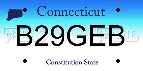 B29GEB Connecticut License Plate