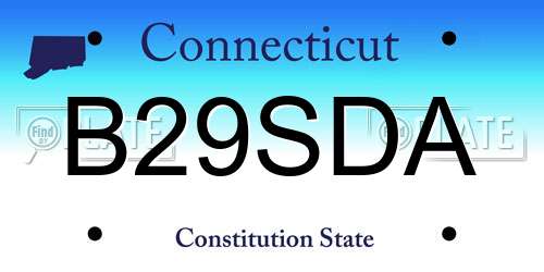 B29SDA Connecticut License Plate