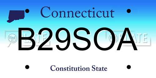 B29SOA Connecticut License Plate