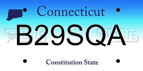B29SQA Connecticut License Plate