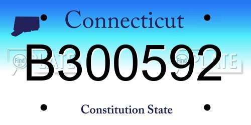 B300592 Connecticut License Plate