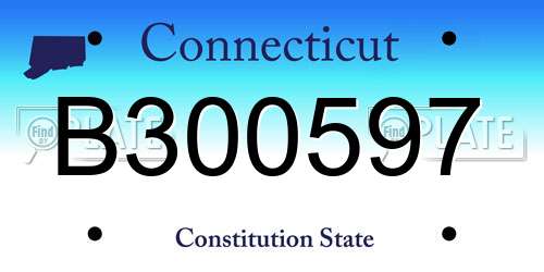 B300597 Connecticut License Plate