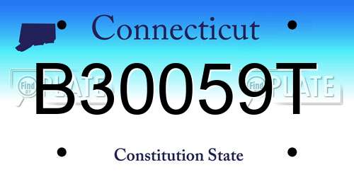 B30059T Connecticut License Plate