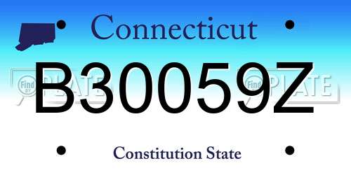 B30059Z Connecticut License Plate