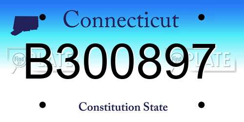 B300897 Connecticut License Plate