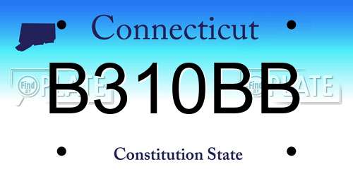 B310BB Connecticut License Plate