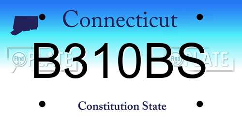 B310BS Connecticut License Plate