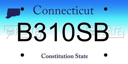 B310SB Connecticut License Plate
