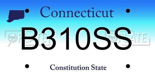 B310SS Connecticut License Plate