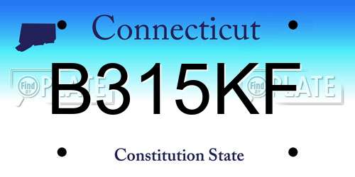 B315KF Connecticut License Plate