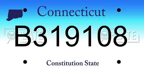 B319108 Connecticut License Plate