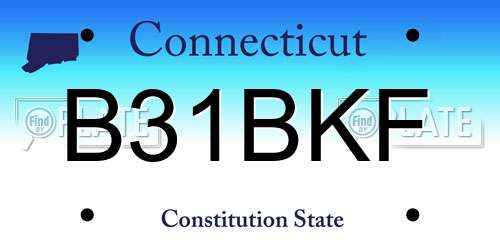 B31BKF Connecticut License Plate