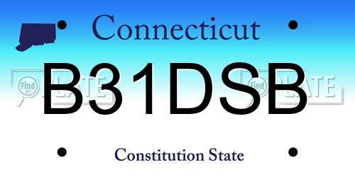 B31DSB Connecticut License Plate