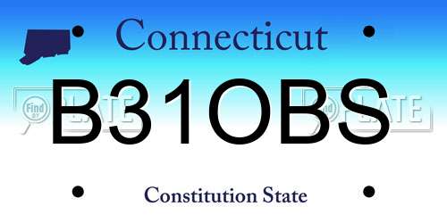 B31OBS Connecticut License Plate