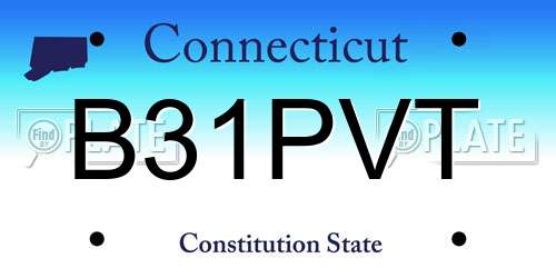 B31PVT Connecticut License Plate