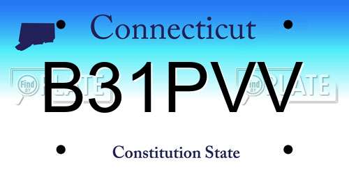 B31PVV Connecticut License Plate