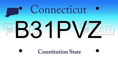 B31PVZ Connecticut License Plate