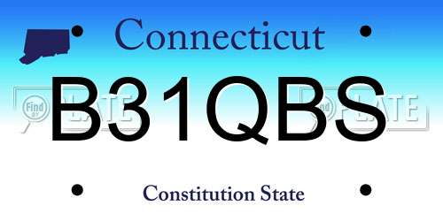 B31QBS Connecticut License Plate