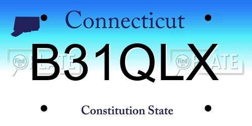 B31QLX Connecticut License Plate