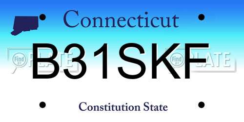 B31SKF Connecticut License Plate