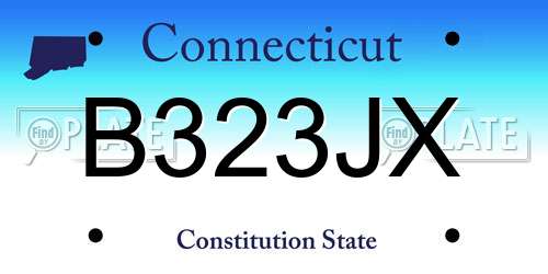 B323JX Connecticut License Plate