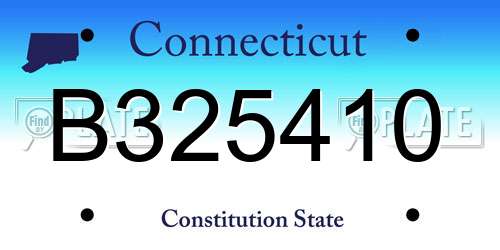 B325410 Connecticut License Plate