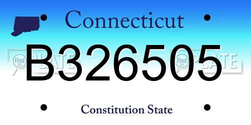 B326505 Connecticut License Plate