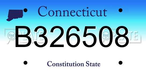 B326508 Connecticut License Plate
