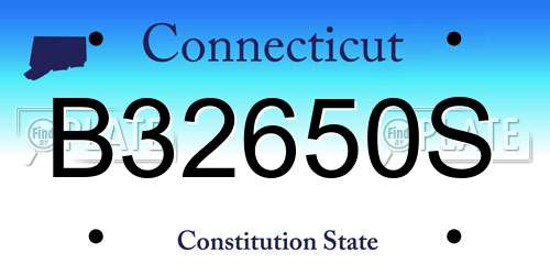 B32650S Connecticut License Plate