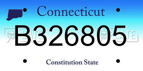 B326805 Connecticut License Plate