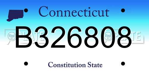 B326808 Connecticut License Plate