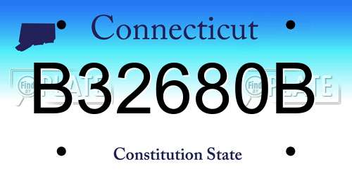B32680B Connecticut License Plate