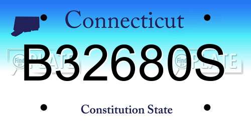 B32680S Connecticut License Plate
