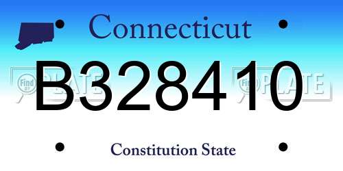 B328410 Connecticut License Plate