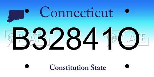 B32841O Connecticut License Plate