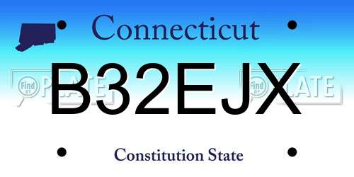 B32EJX Connecticut License Plate
