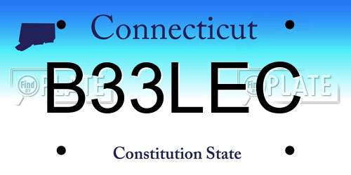 B33LEC Connecticut License Plate