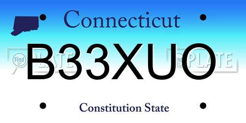 B33XUO Connecticut License Plate