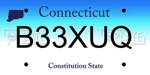 B33XUQ Connecticut License Plate