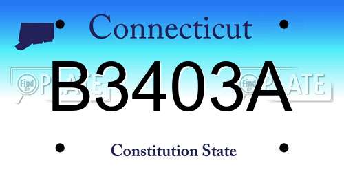 B3403A Connecticut License Plate