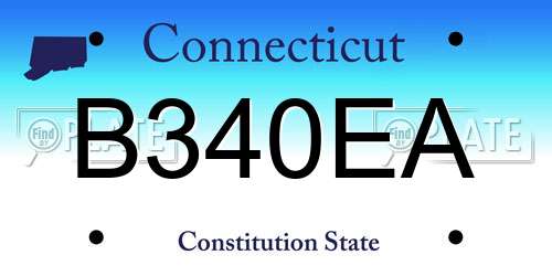 B340EA Connecticut License Plate