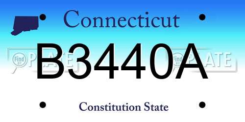 B3440A Connecticut License Plate