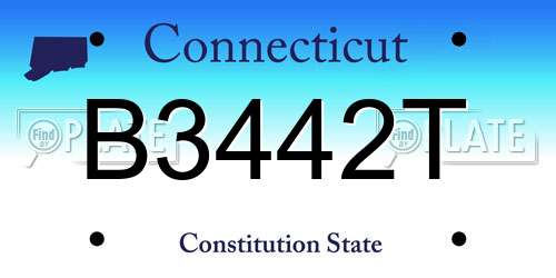 B3442T Connecticut License Plate