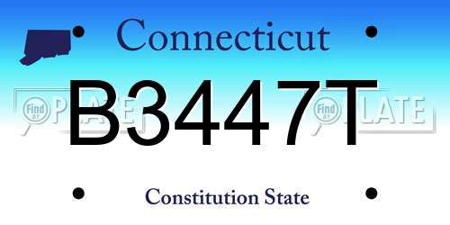 B3447T Connecticut License Plate