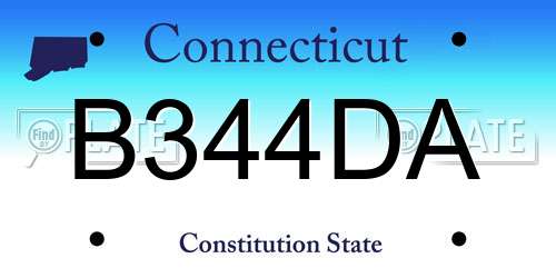 B344DA Connecticut License Plate