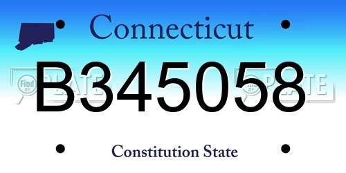 B345058 Connecticut License Plate