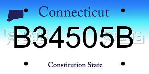 B34505B Connecticut License Plate