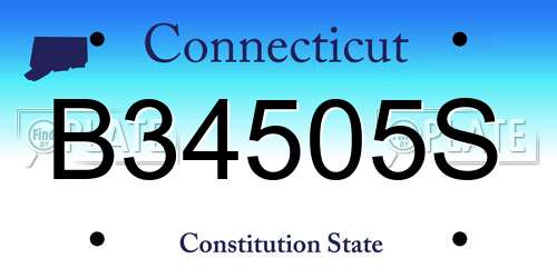 B34505S Connecticut License Plate