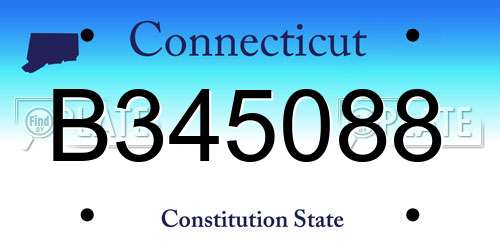 B345088 Connecticut License Plate