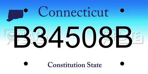 B34508B Connecticut License Plate